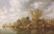 Jan van Goyen River Landscape (mk08) china oil painting reproduction